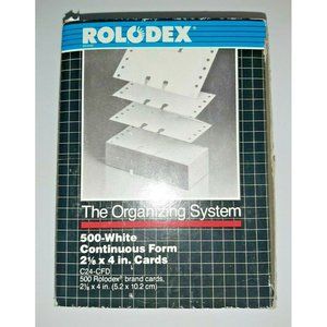 Vintage Rolodex 1990 500 (really 499) White Continuous Form Cards